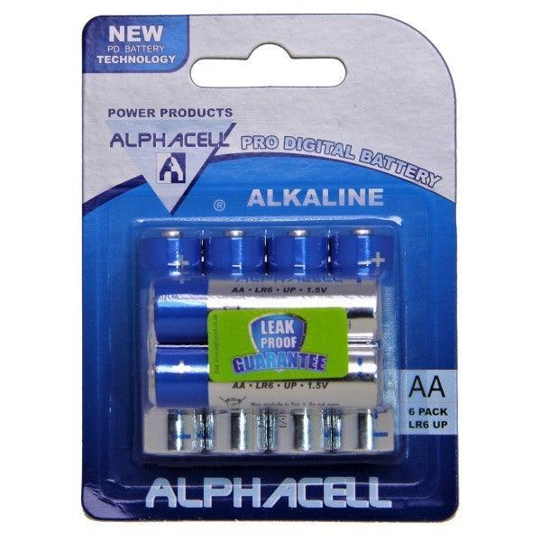 Pack of 3 Alphacell Pro Alkaline Digital Batteries - Size AA 6pc