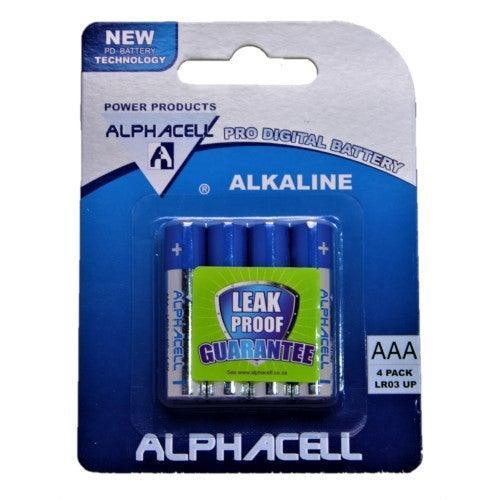 Pack of 3 Alphacell Pro Alkaline Digital Batteries - Size AAA 4pc