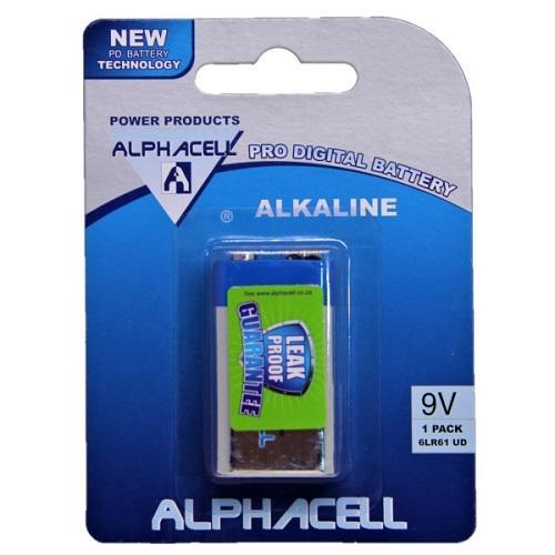 Pack of 6 Alphacell Pro Alkaline Digital Battery - Size 9V 1pc