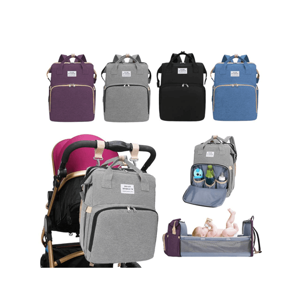 Portable Foldable Baby Bed Backpack Bag - Assorted Colours