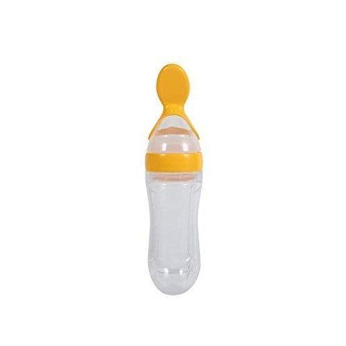 Silicone Baby Nursing Bottle with Spoon - Assorted Colours