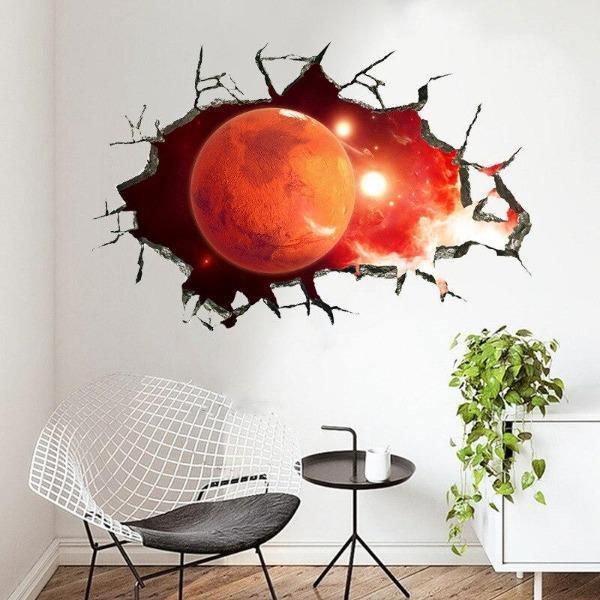 Small 3D Wall or Floor Stickers - Mars