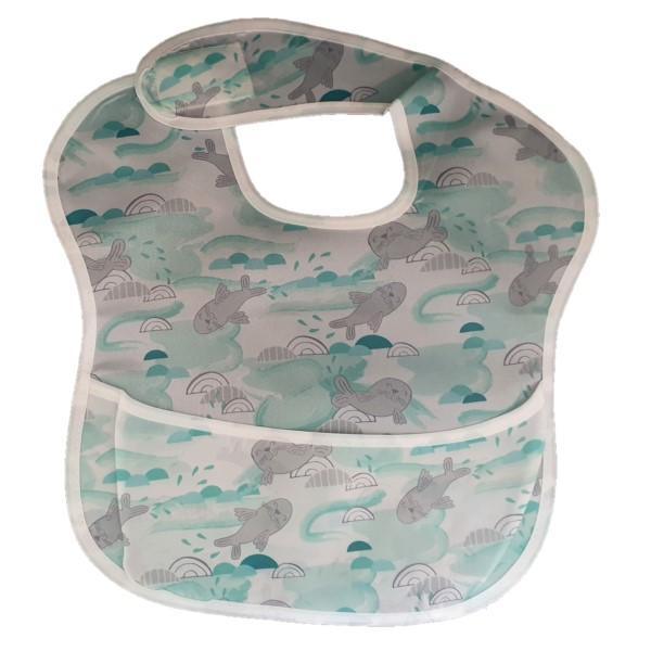 Waterproof Baby Bib with Crumb Catcher - Assorted Designs